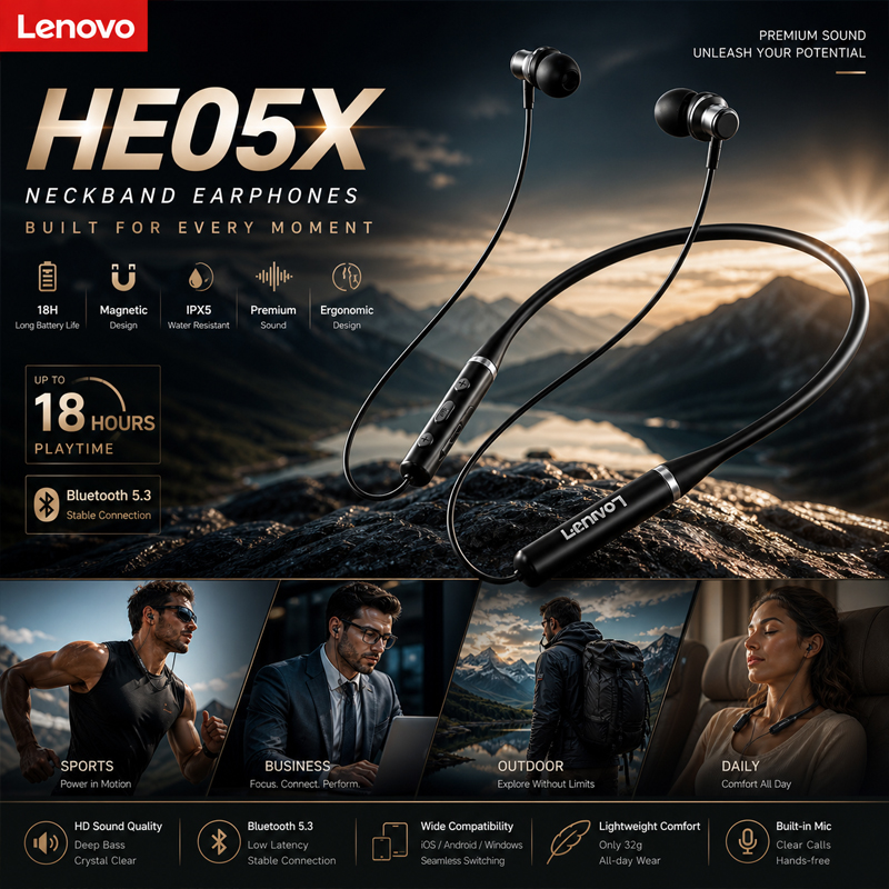 Contact Pickup Mic - Original Lenovo HE05X TWS Wireless Earphone