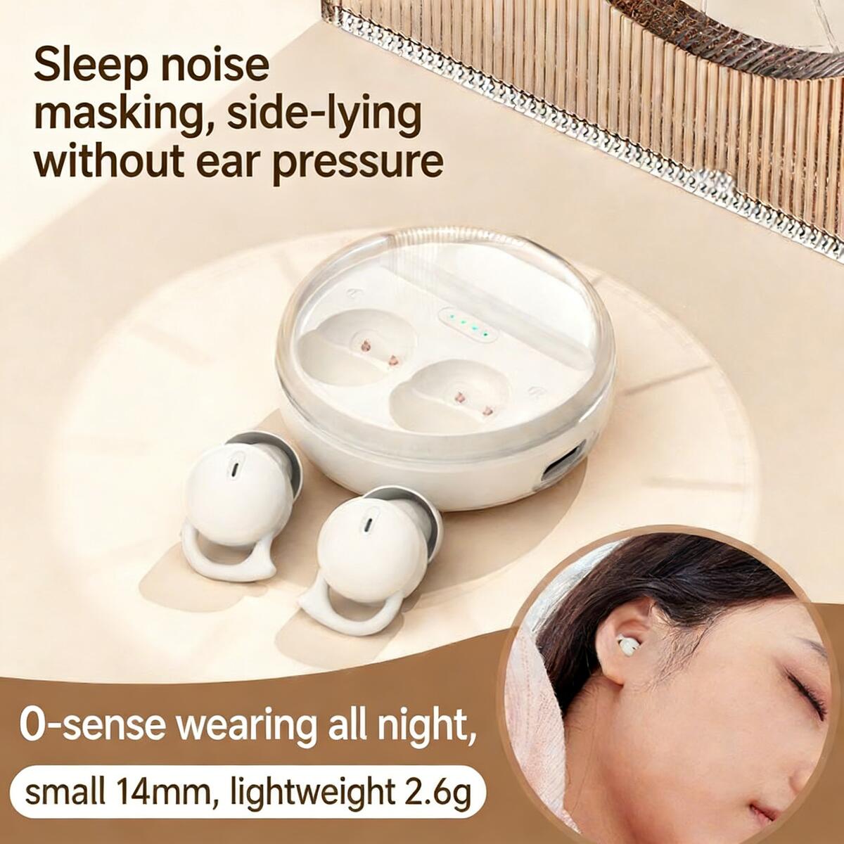 Contact Pickup Mic - Q26 Bluetooth 5.3 In-Ear Sleep Earbuds