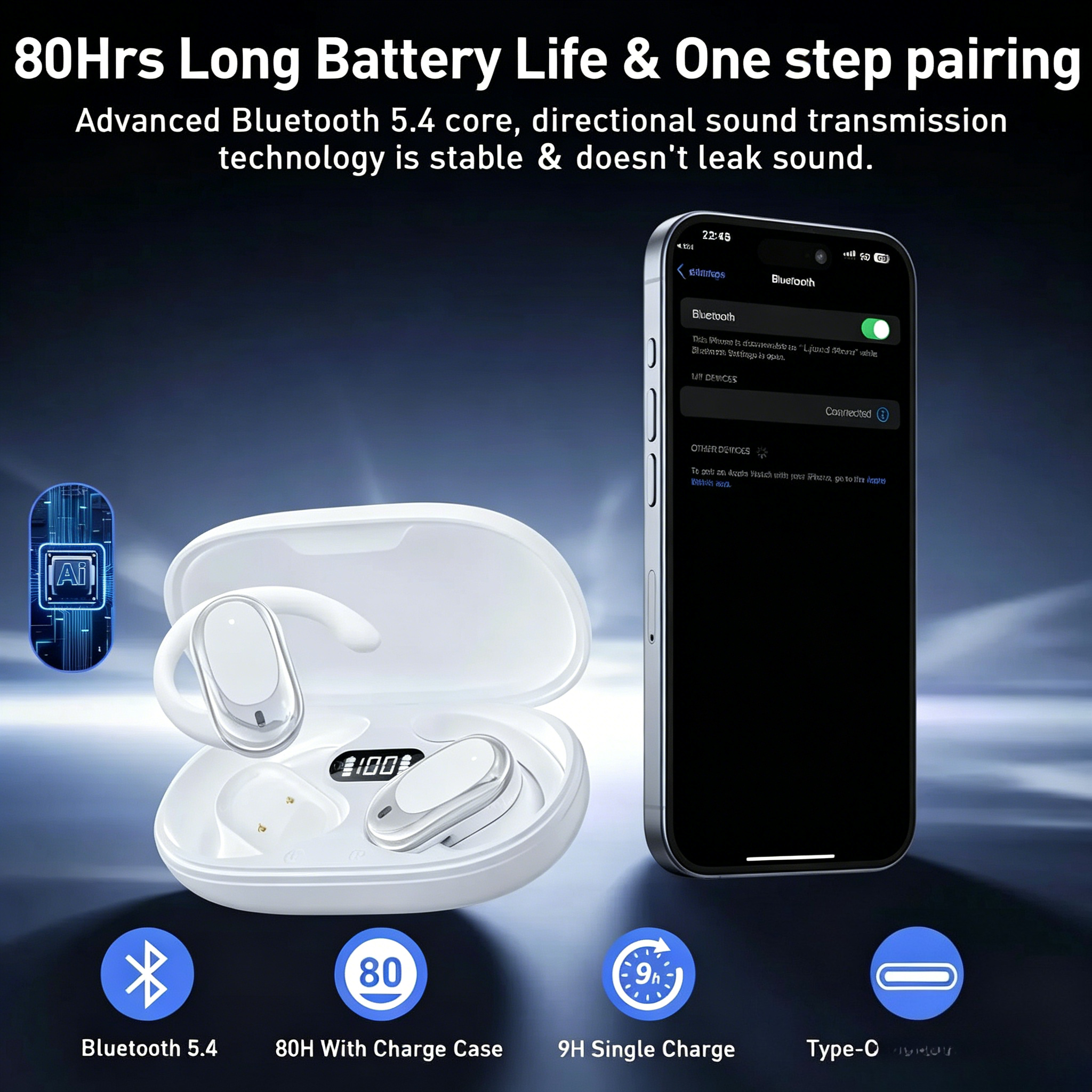 OWS Earphones Over-Ear Open-Ea - Contact Pickup Mic reseña y precio