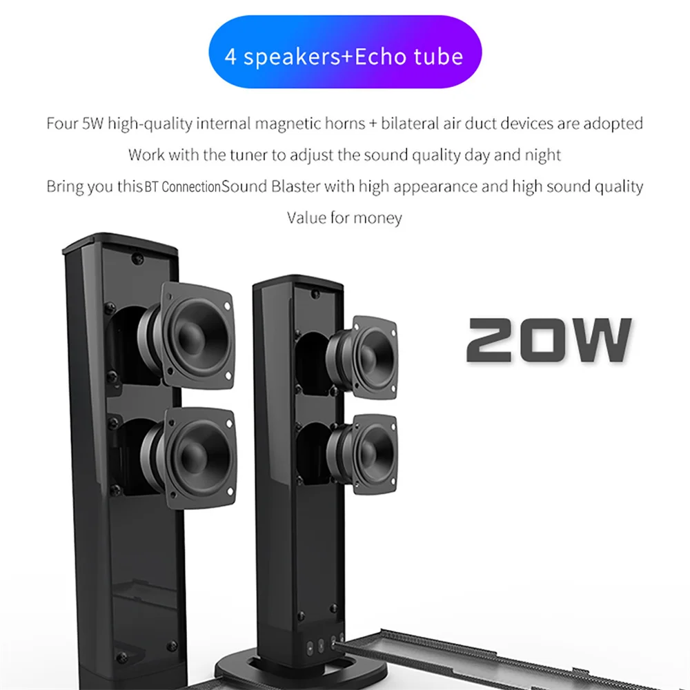 Wireless Bluetooth TV Sound Ba - Audio Music Center reseña y precio