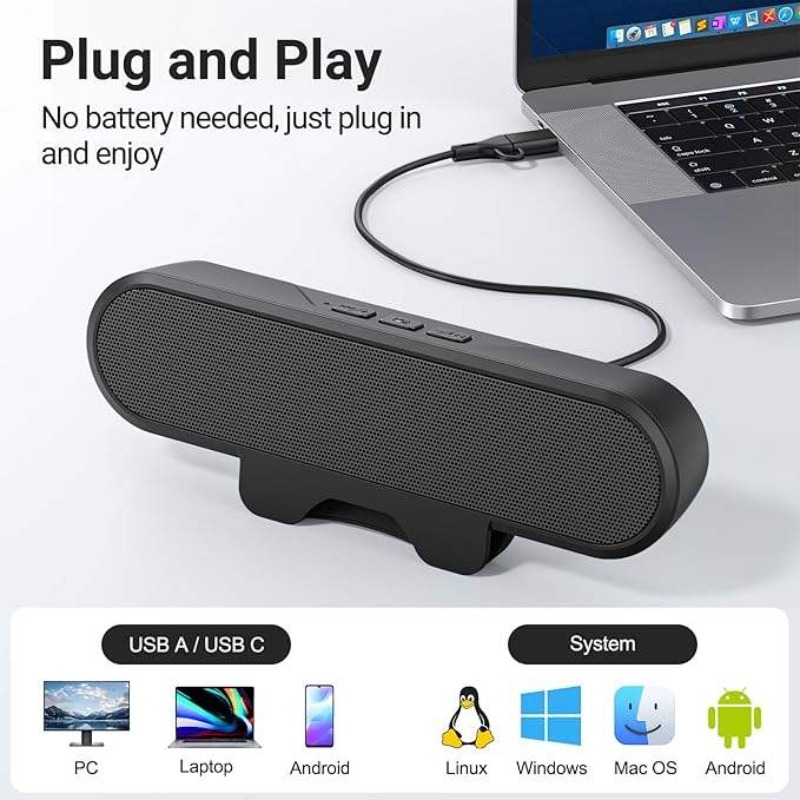 Portable Clip-on USB Soundbar  - Audio Music Free Online reseña y precio