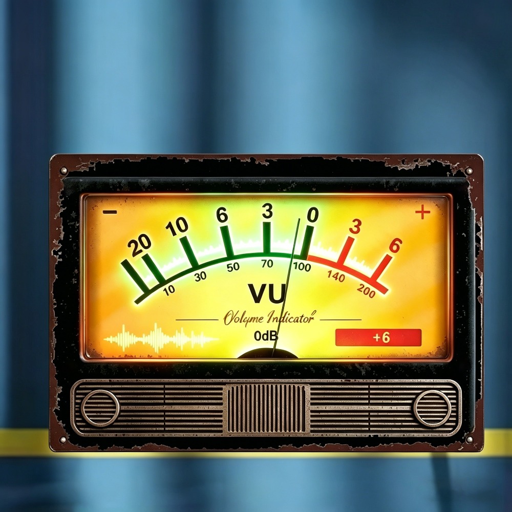 Retro VU volume indicator meta - Audio Music Logo reseña y precio