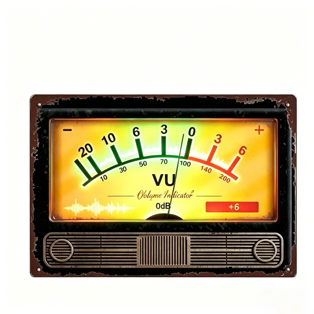 Retro VU volume indicator meta - Audio Music Logo reseña y precio