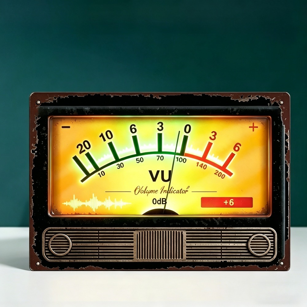 Retro VU volume indicator meta - Audio Music Logo reseña y precio