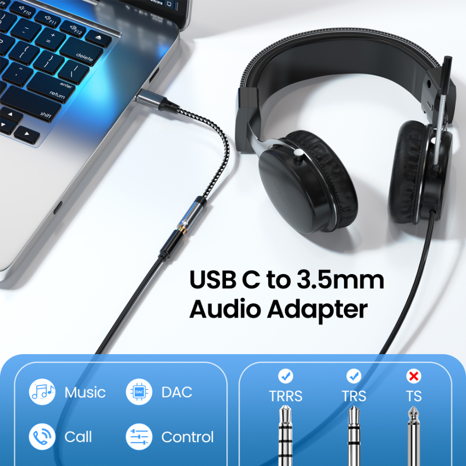 Type C To 3.5mm Jack Headphone - Contact Pickup Mic reseña y precio