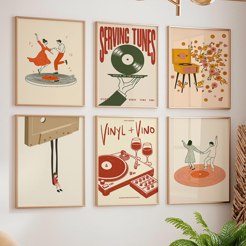 1pc Vintage Music Canvas Poste - Audio Music Live reseña y precio