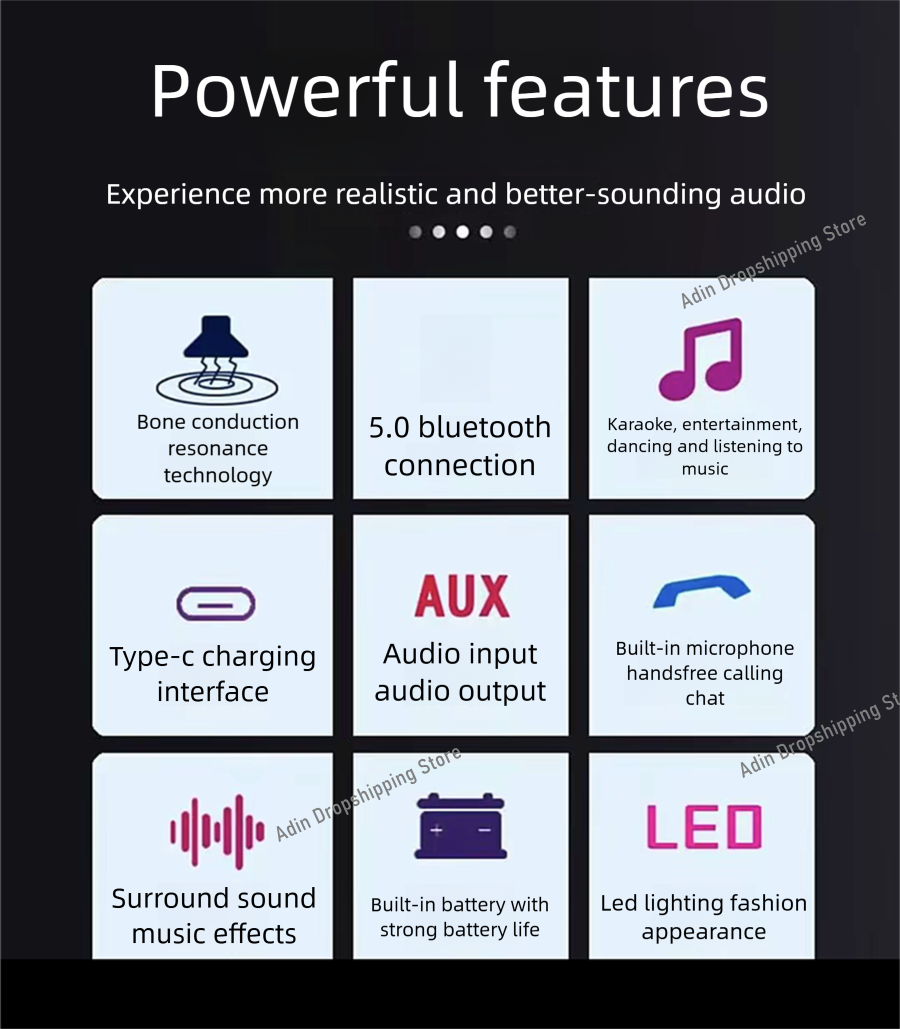 Adin 26w Vibration Bluetooth S - Audio Music Center reseña y precio