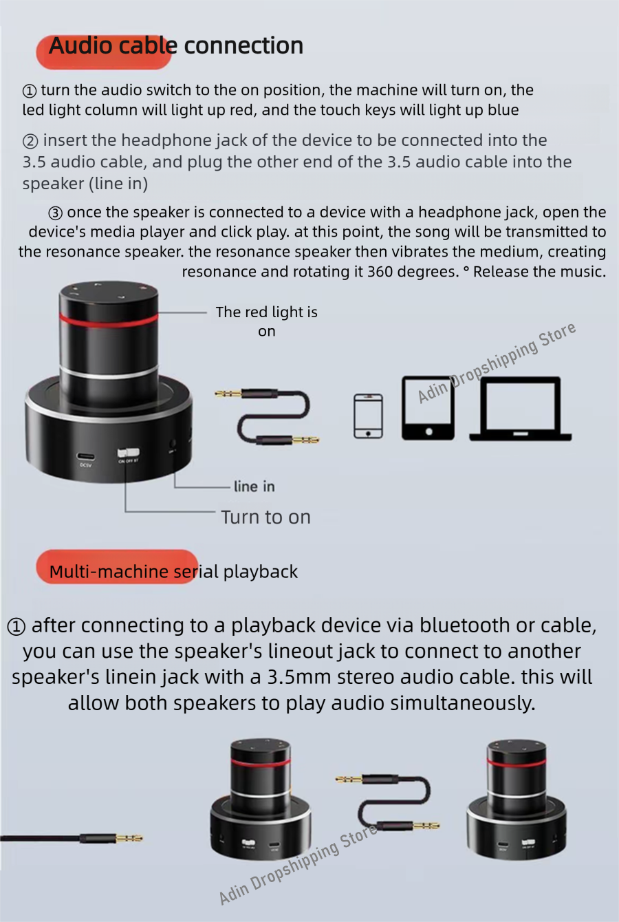 Adin 26w Vibration Bluetooth S - Audio Music Center reseña y precio