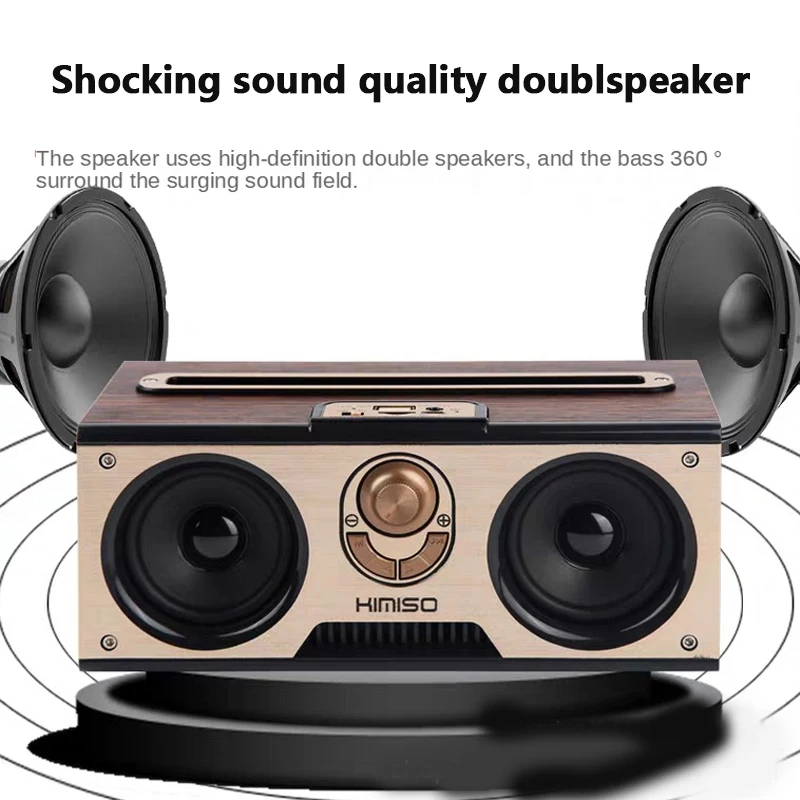 Wireless Dual Audio Wooden Por - Audio Music Center reseña y precio