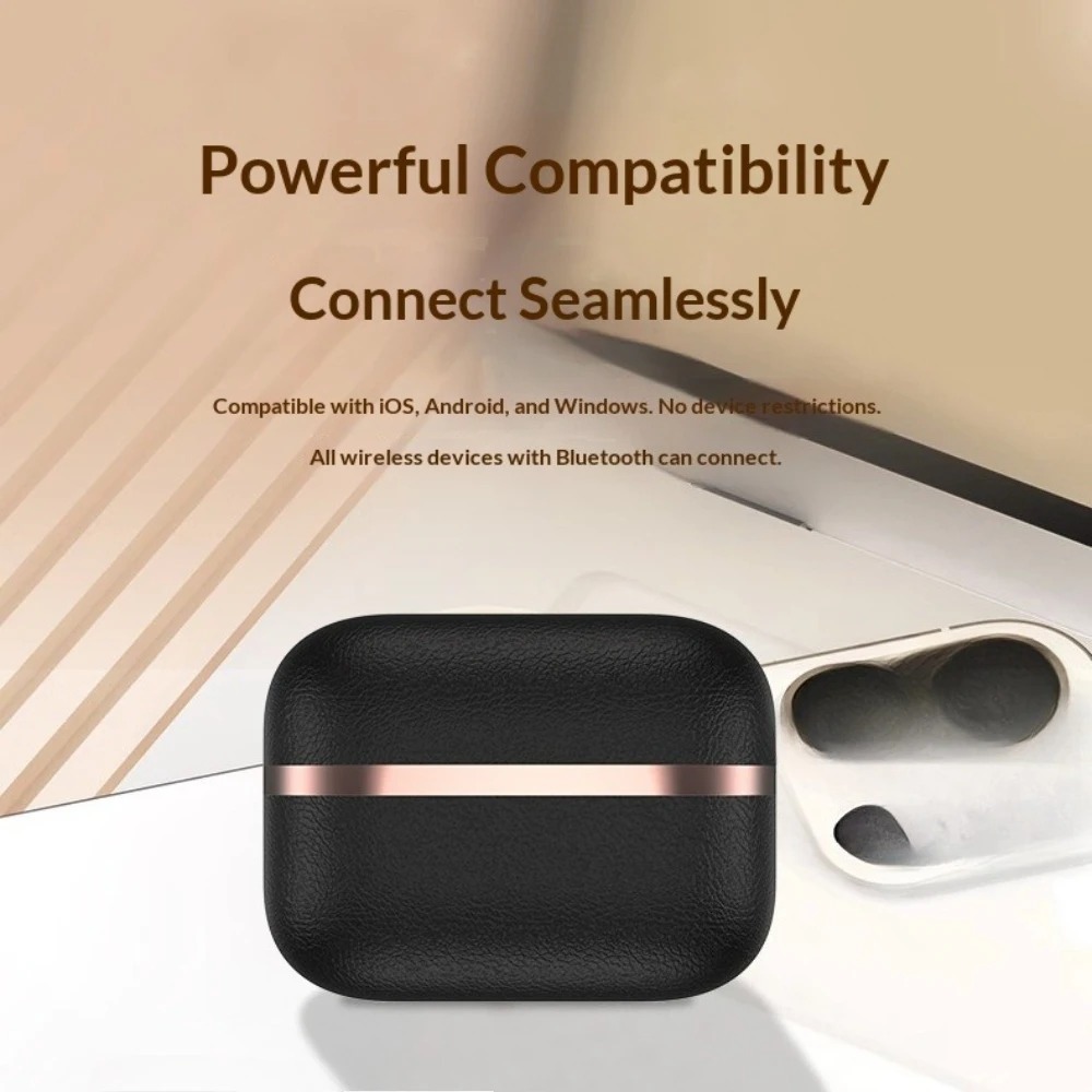 Luxury Leather Wireless Earpho - Contact Pickup Mic reseña y precio
