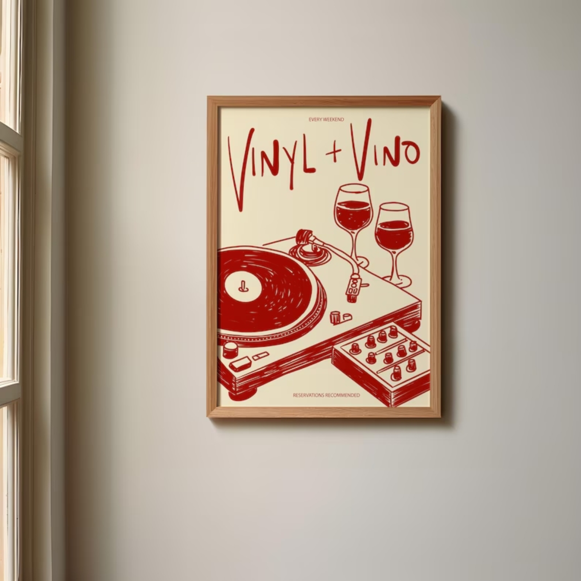 Vinyl & Vino Music Illustratio - Audio Music Live reseña y precio