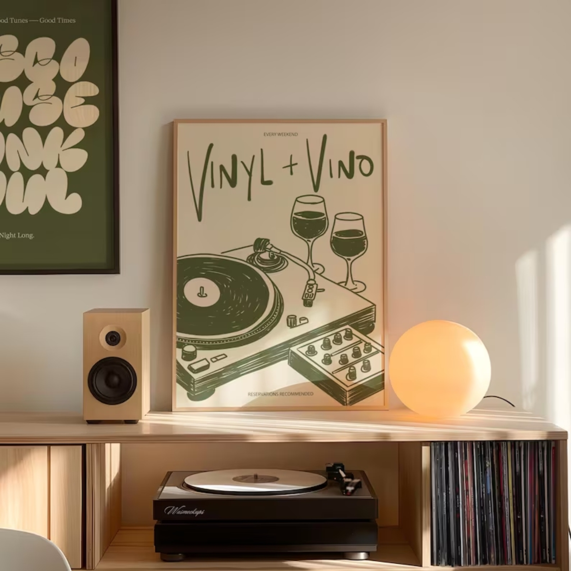 Vinyl & Vino Music Illustratio - Audio Music Live reseña y precio