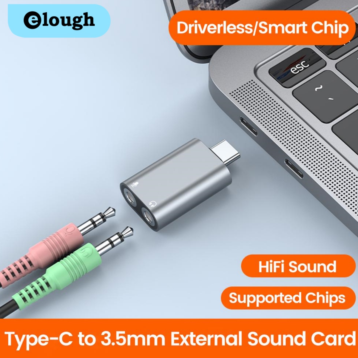 Elough Type C To 3.5mm Externa - Contact Pickup Mic reseña y precio