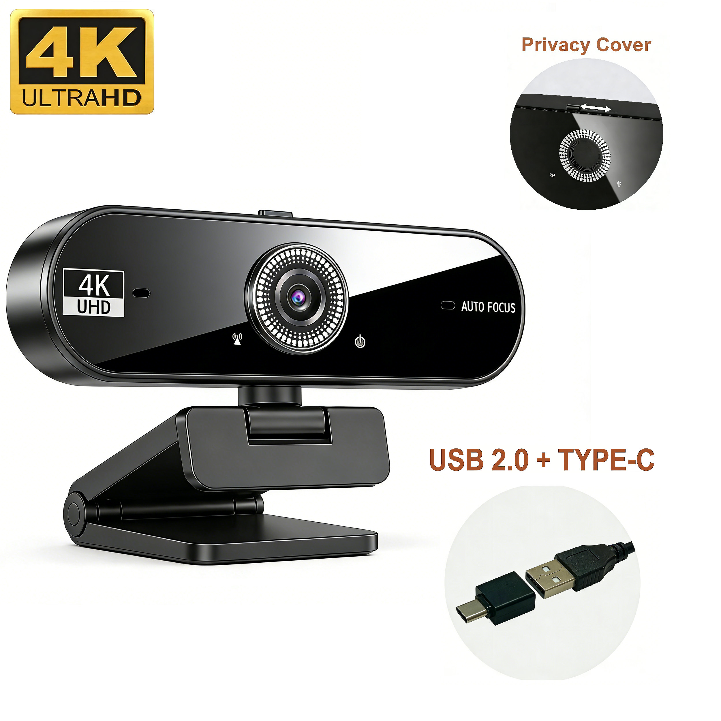 4K Webcam for PC 30fps Autofoc - Contact Pickup Mic reseña y precio