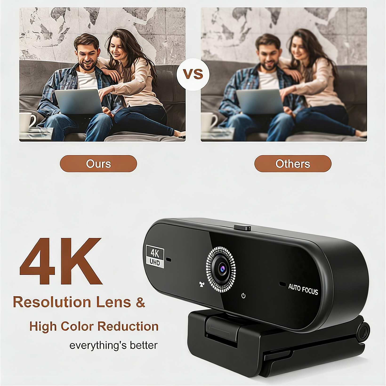 4K Webcam for PC 30fps Autofoc - Contact Pickup Mic reseña y precio
