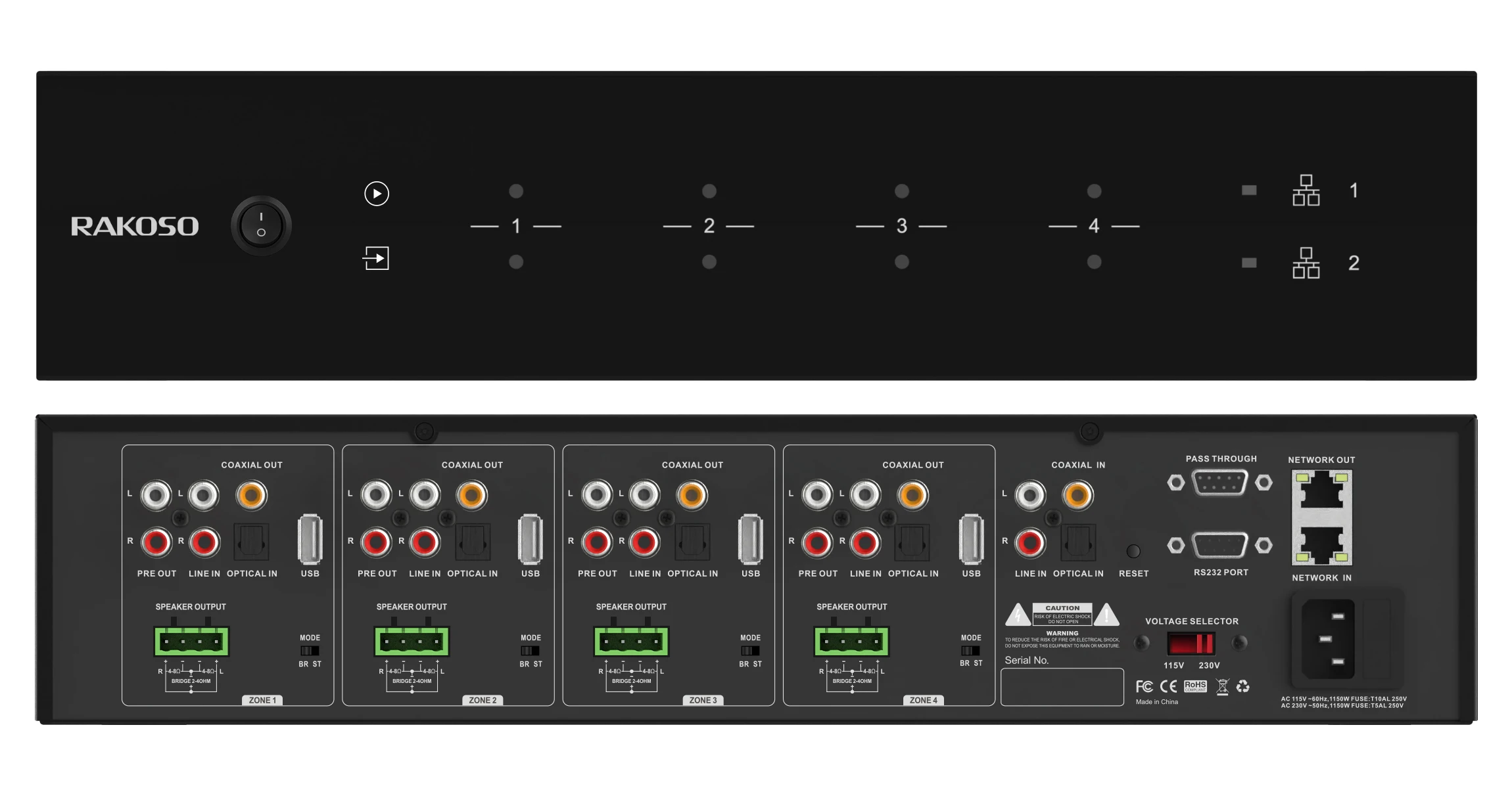 HA400 4 Zone Amplifier 4CH Dig - Audio Music Free Online reseña y precio